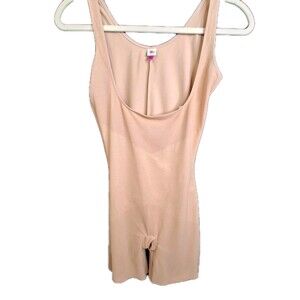 Spanx Star Luxe Lean Open Bust Slimming Mid-Thigh Bodysuit Size L